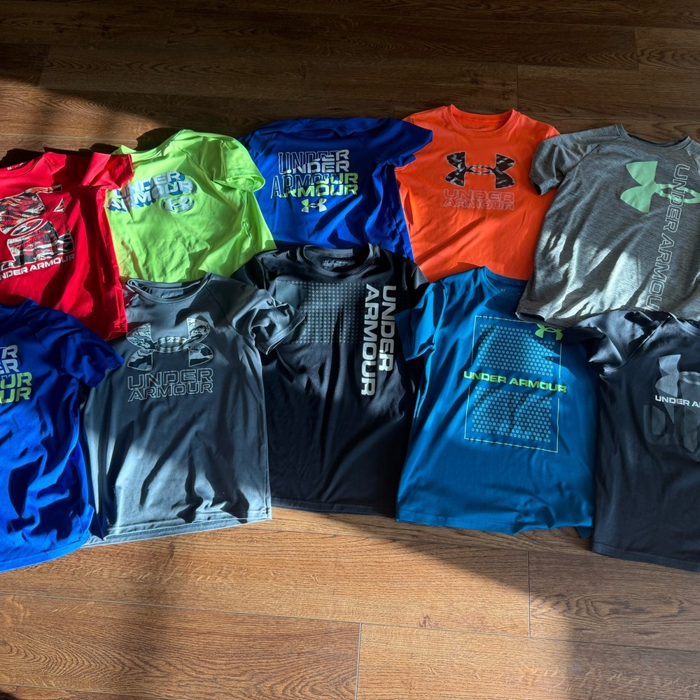 Under Armour Kids Short Sleeve Tees - Red, Green, Blue, Orange, Gray